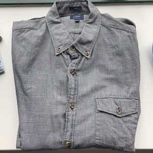 Brushed Twill Jcrew button down gray large slim